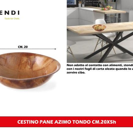 Cestino Pane Azimo Tondo Cm.20X5H Hendi