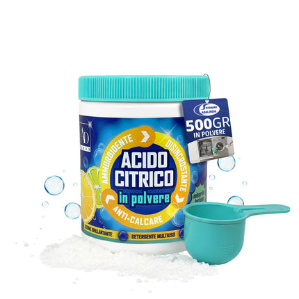 Acido Citrico Puro 500g con Misurino - Anticalcare e Ammorbidente AD Trend