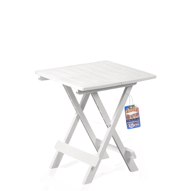 Progarden Tavolo Adige Pieghevole Bianco 44X44X50 Cm In Polipropilene – Leggero E Compatto, Portata 12 Kg Progarden