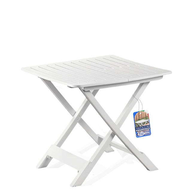 Progarden Tavolo Tevere Pieghevole Bianco 79X72X70 Cm In Polipropilene – Leggero E Compatto, Portata 12 Kg Progarden