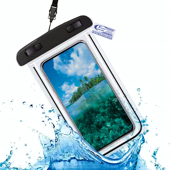 Custodia Smartphone Impermeabile Universale con Laccetto – Waterproof Bag Trasparente Touch, Mare Piscina Viaggio Due Esse