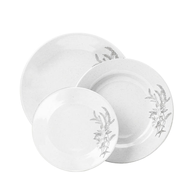 Servizio Piatti 18 Pz Vetro Opale Fiore Grigio – Collezione Lemay AD Trend