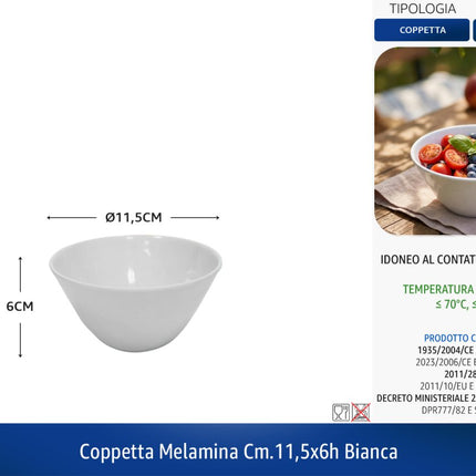 Coppetta Melamina Cm.11,5x6h Bianca