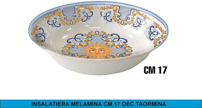 Insalatiera in Melamina Decoro Taormina (Ø 17-25 cm) | Ciotola da Portata 17 cm IBCT