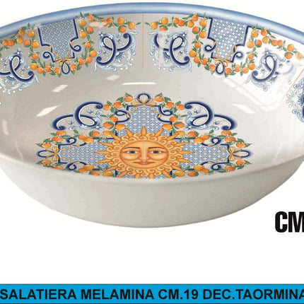 Insalatiera in Melamina Decoro Taormina (Ø 17-25 cm) | Ciotola da Portata 19 cm IBCT