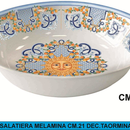 Insalatiera in Melamina Decoro Taormina (Ø 17-25 cm) | Ciotola da Portata 21 cm IBCT