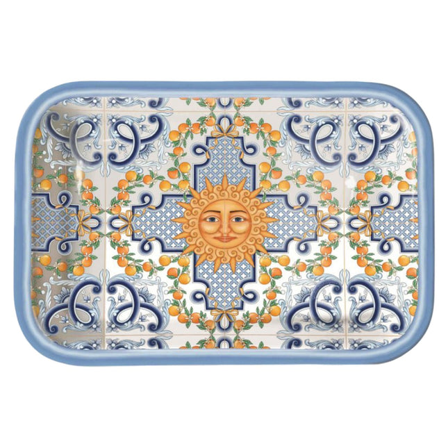 Vassoio Melamina Rettangolare Dec. Taormina | 23x16cm - 33x14.5 cm 23 x 16 x 2h cm IBCT