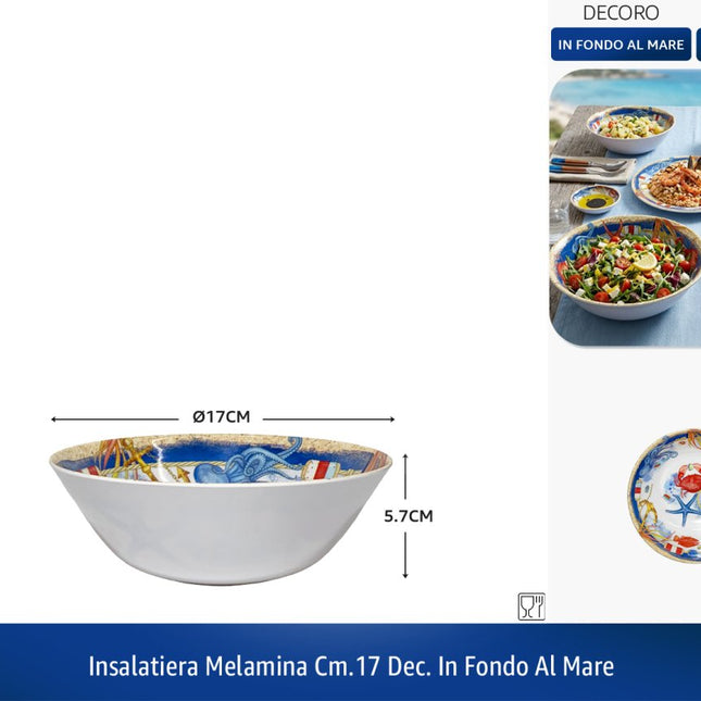 Insalatiera Melamina Dec.in Fondo al Mare | Ø 17-25 cm 17 cm IBCT