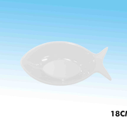 Vassoio a Forma di Pesce in Melamina Bianca – Piatti da Portata per Pesce e Frutti di Mare