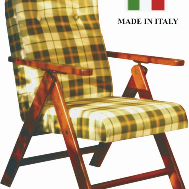 Poltrona Amalfi in Legno e Tessuto – Con o Senza Prolunga, Vari Colori, Made in Italy