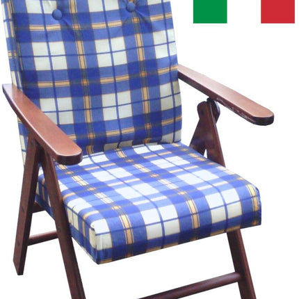 Poltrona Amalfi in Legno e Tessuto – Con o Senza Prolunga, Vari Colori, Made in Italy