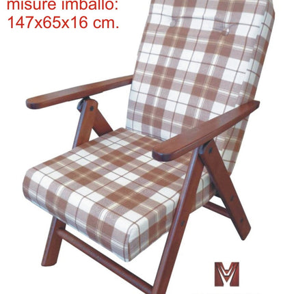 Poltrona Amalfi in Legno e Tessuto – Con o Senza Prolunga, Vari Colori, Made in Italy Maslegno