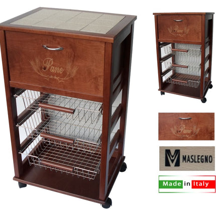Carrello Vesuvio C/Portapane Noce *-8033433380113