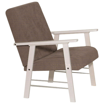 Set Ortigia Poltrone con Divano e Tavolino, 4 Posti, per Interni | 2 Colori Bianco Poltrona Maslegno
