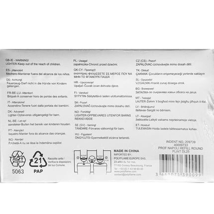 Box 25 Accendini a Pietrina Tema Napoli Sport & Calcio - Ricaricabili 5 Grafiche Polyflame