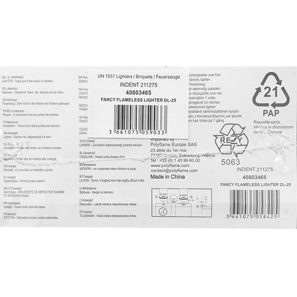 Box 25 Accendini Antivento Fancy - Elettronici e Ricaricabili Polyflame