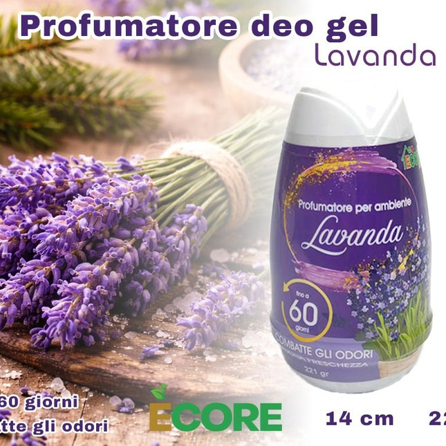 Profumatore Deo Gel 221g Fino a 60gg | Lavanda Vaniglia Oceano Pino Lavanda Ecore Home
