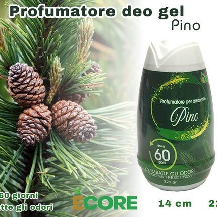 Profumatore Deo Gel 221g Fino a 60gg | Lavanda Vaniglia Oceano Pino Pino Ecore Home