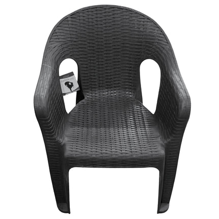 Poltrona Giorgia da Giardino Impilabile con Braccioli in Plastica Riciclata Antracite - Portata 120kg Ecore Home