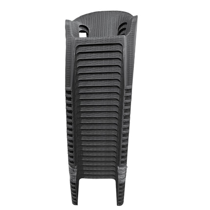 Poltrona Giorgia da Giardino Impilabile con Braccioli in Plastica Riciclata Antracite - Portata 120kg Ecore Home
