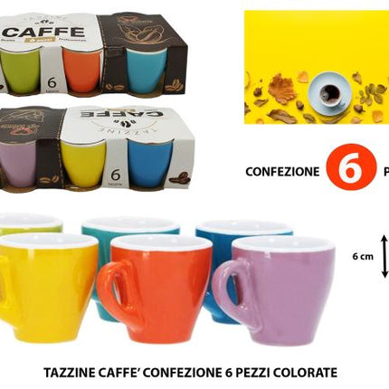 Tazzine Caffe Conf.6 Pz Colorate Intrade