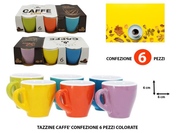 Tazzine Caffe Conf.6 Pz Colorate Intrade