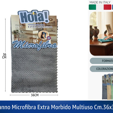 PANNO MICROFIBRA EXTRA MORBIDO MULTIUSO CM.36X36 Hola!