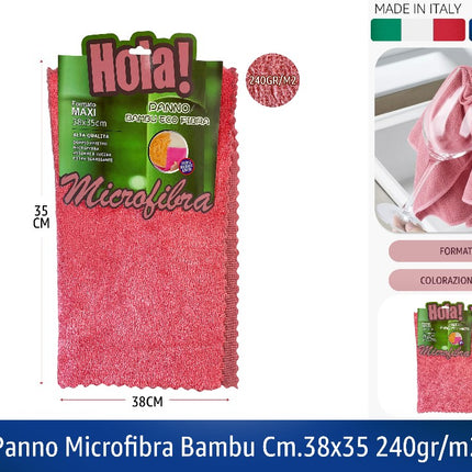 Hola! | Panno microfibra Bambu 38×35 cm — 240 gr/m² - Made in Italy Hola!