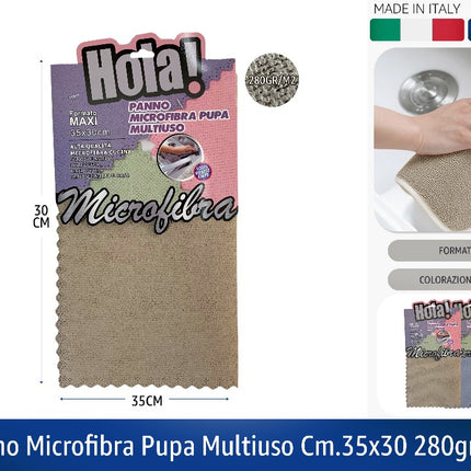 Hola! | Panno microfibra Pupa multiuso 35×30 cm — 280 gr/m² — Made in Italy Hola!
