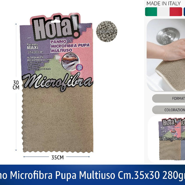 Hola! | Panno microfibra Pupa multiuso 35×30 cm — 280 gr/m² — Made in Italy Hola!