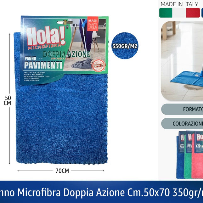 PANNO MICROFIBRA DOPPIA AZIONE CM.50X70 350GR/M2 Hola!