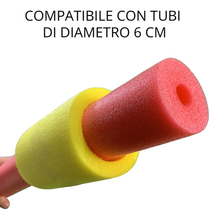 Raccordo Noodle Piscina Ø8x18 cm – Connettore Tubi Galleggianti, Diam. Interno 6 cm, Colori Assortiti Due Esse