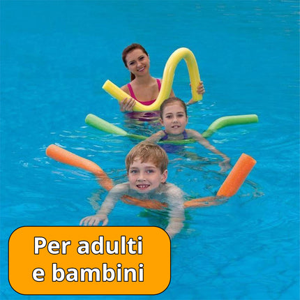 Tubo Galleggiante Piscina Pieghevole in Spugna 150 cm, Ø 6 cm – Noodle per Nuoto, Acquagym e Mare, Colori Assortiti Due Esse