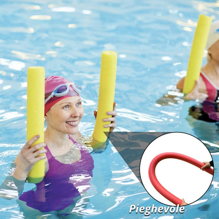 Tubo Galleggiante Piscina Pieghevole in Spugna 150 cm, Ø 6 cm – Noodle per Nuoto, Acquagym e Mare, Colori Assortiti Due Esse