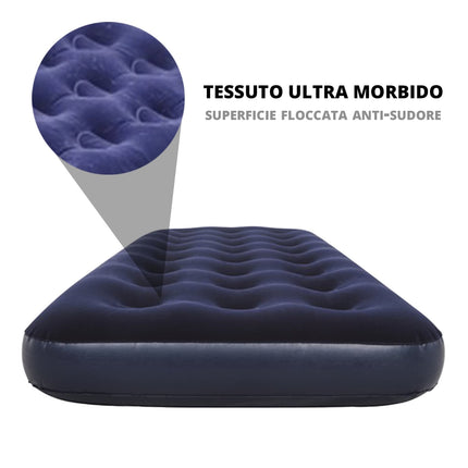 Materasso Gonfiabile Floccato Comodo e Resistente, Dimensioni Varie