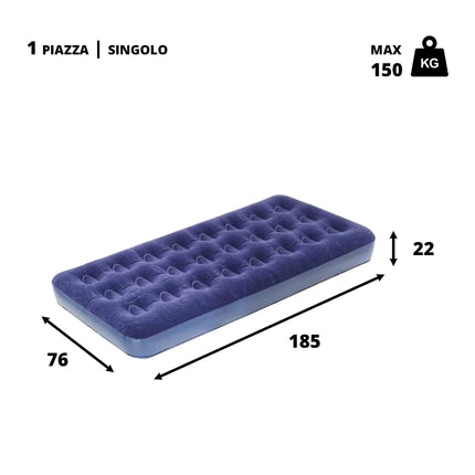 Materassino Floccato Gonfiabile – Morbidezza e Comfort per Mare, Piscina e Campeggio! 185x76x22 cm BTX