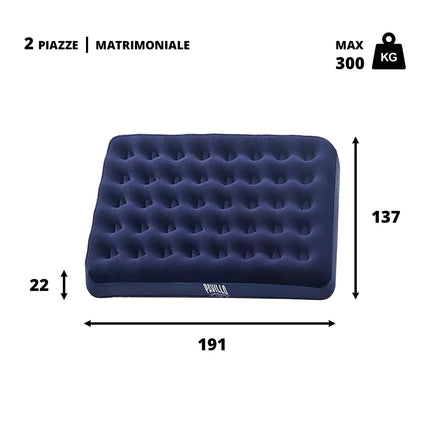 Materassino Floccato Gonfiabile – Morbidezza e Comfort per Mare, Piscina e Campeggio! 191x137x22 cm BTX