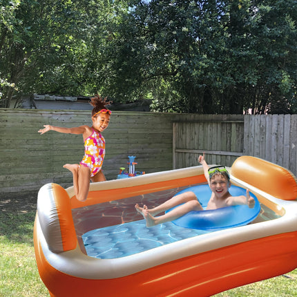 B.T.X. Soc.- Piscina Rettangolare con Cuscino, Multicolore, BTX028