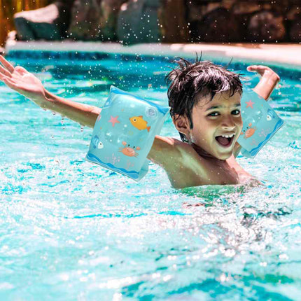 Braccioli Salvagente Ragazzi Bambini Fantasia Mare Gonfiabili per Nuoto Mare Piscina 25x15cm Colori Assortiti