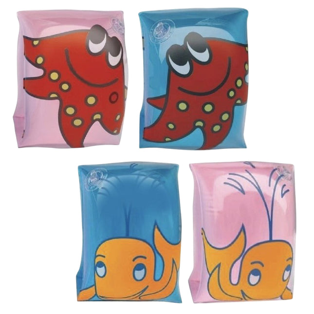 Braccioli Salvagente Ragazzi Bambini Fantasia Balena/Stella Gonfiabili per Nuoto Mare Piscina 25x15cm Colori Assortiti