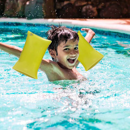 Braccioli Salvagente Maxi Ragazzi Bambini Tinta Unita Gonfiabili per Nuoto Mare Piscina 30x15cm Colori Assortiti