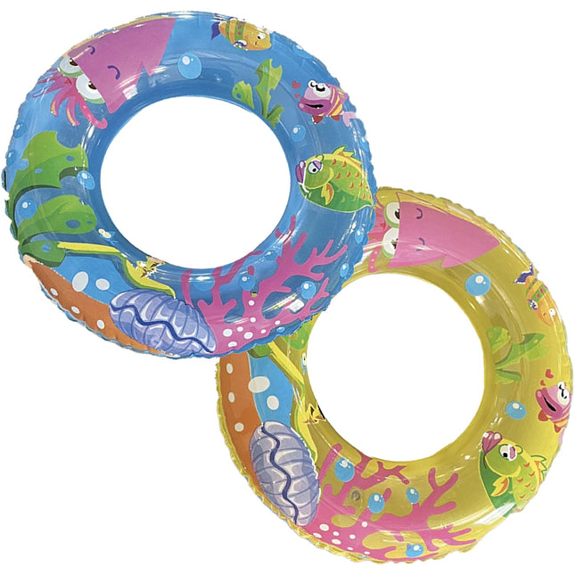Ciambella Gonfiabile Mare Bambini Ø60cm Fantasia Sea World – Colorata, Divertente, per Piscina e Spiaggia, Adatta ai Bambini dai 3+ anni