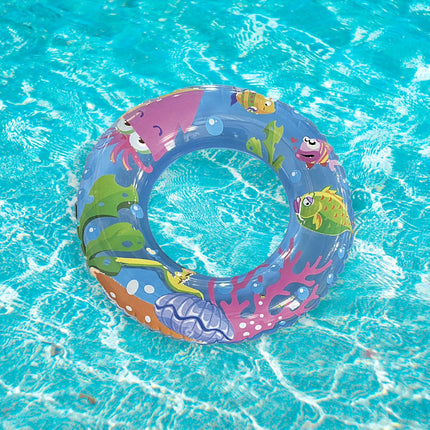 Ciambella Gonfiabile Mare Bambini Ø60cm Fantasia Sea World – Colorata, Divertente, per Piscina e Spiaggia, Adatta ai Bambini dai 3+ anni