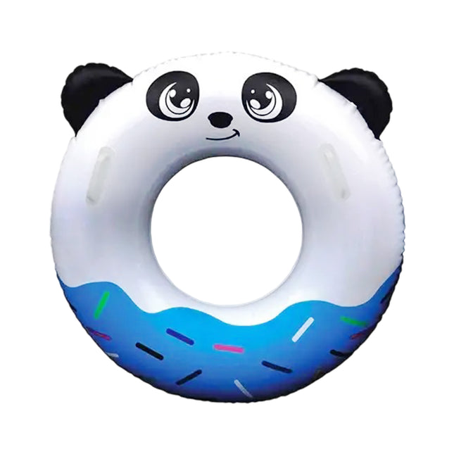 Ciambella Gonfiabile Fantasia Panda con Maniglie Ø80cm – Design Divertente, Colori Assortiti, Sicura per Bambini e Adulti in Mare o Piscina, Adatta ai Bambini dai 3+ anni