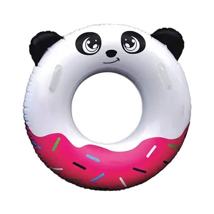 Ciambella Gonfiabile Fantasia Panda con Maniglie Ø80cm – Design Divertente, Colori Assortiti, Sicura per Bambini e Adulti in Mare o Piscina, Adatta ai Bambini dai 3+ anni