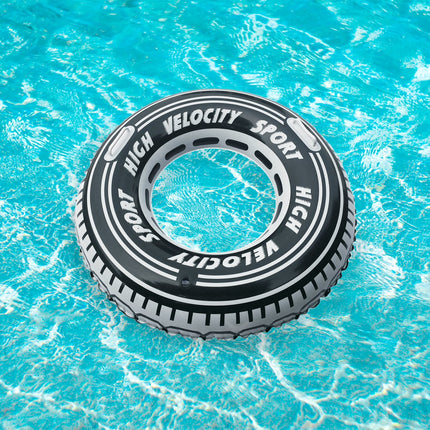 Ciambella Gonfiabile Ø91cm Fantasia Pneumatico con Maniglia – Stile Sportivo, Resistente, Ideale per Mare e Piscina, Adatta ai Bambini dai 3+ anni