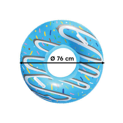 Ciambella Gonfiabile Ø76cm Fantasia Donut – Colorata e Divertente, Ideale per Mare, Piscina e Party Estivi, Adatta ai Bambini dai 3+ anni
