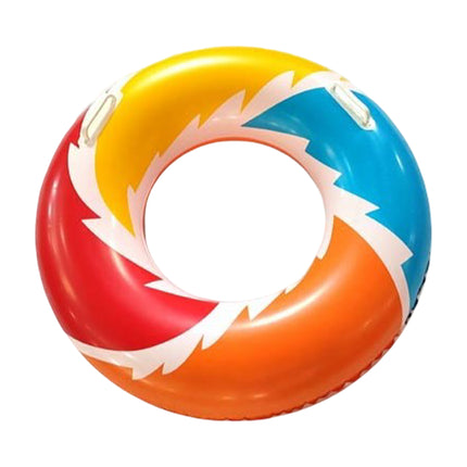 Ciambella Gonfiabile Fantasia Multicolor con Maniglie Ø90cm – Vivace e Resistente, Perfetta per Mare e Piscina, Colori Assortiti, Adatta ai Bambini dai 3+ anni