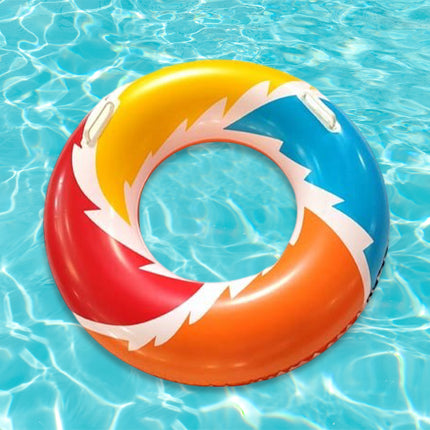 Ciambella Gonfiabile Fantasia Multicolor con Maniglie Ø90cm – Vivace e Resistente, Perfetta per Mare e Piscina, Colori Assortiti, Adatta ai Bambini dai 3+ anni
