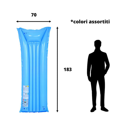 Materassino Lettino Gonfiabile Colorato 183x76cm, 5 Tubi Resistenti